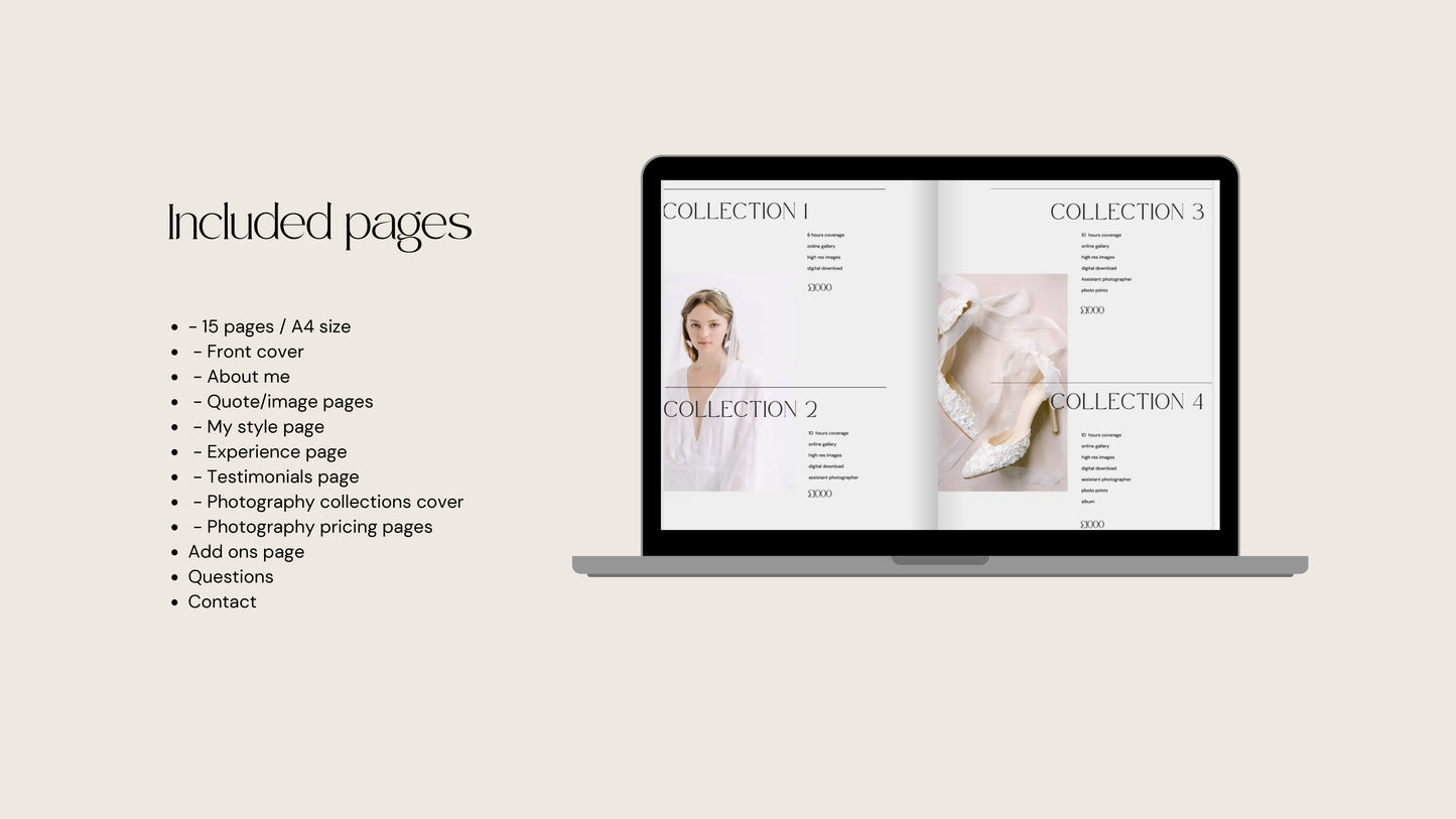 Wedding Photography Pricing Guide Canva Template