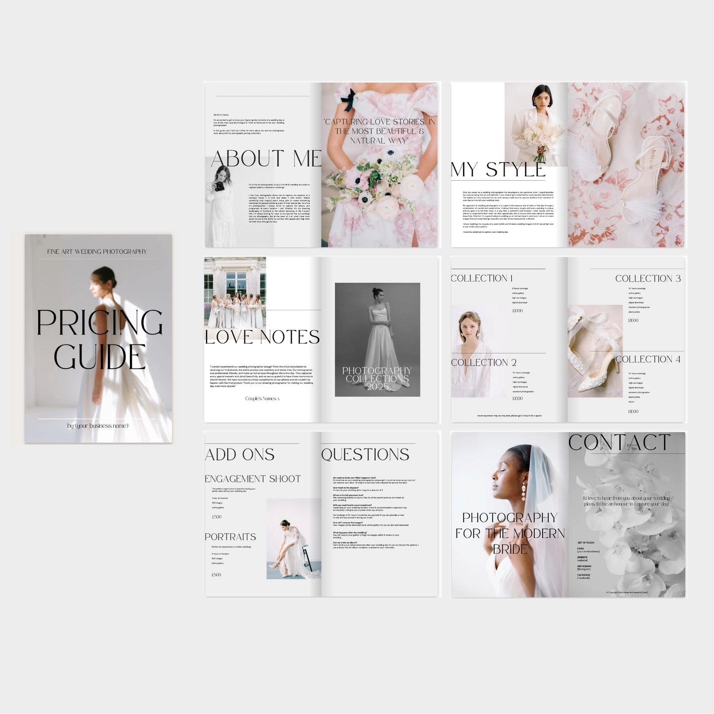 Wedding Photography Pricing Guide Canva Template