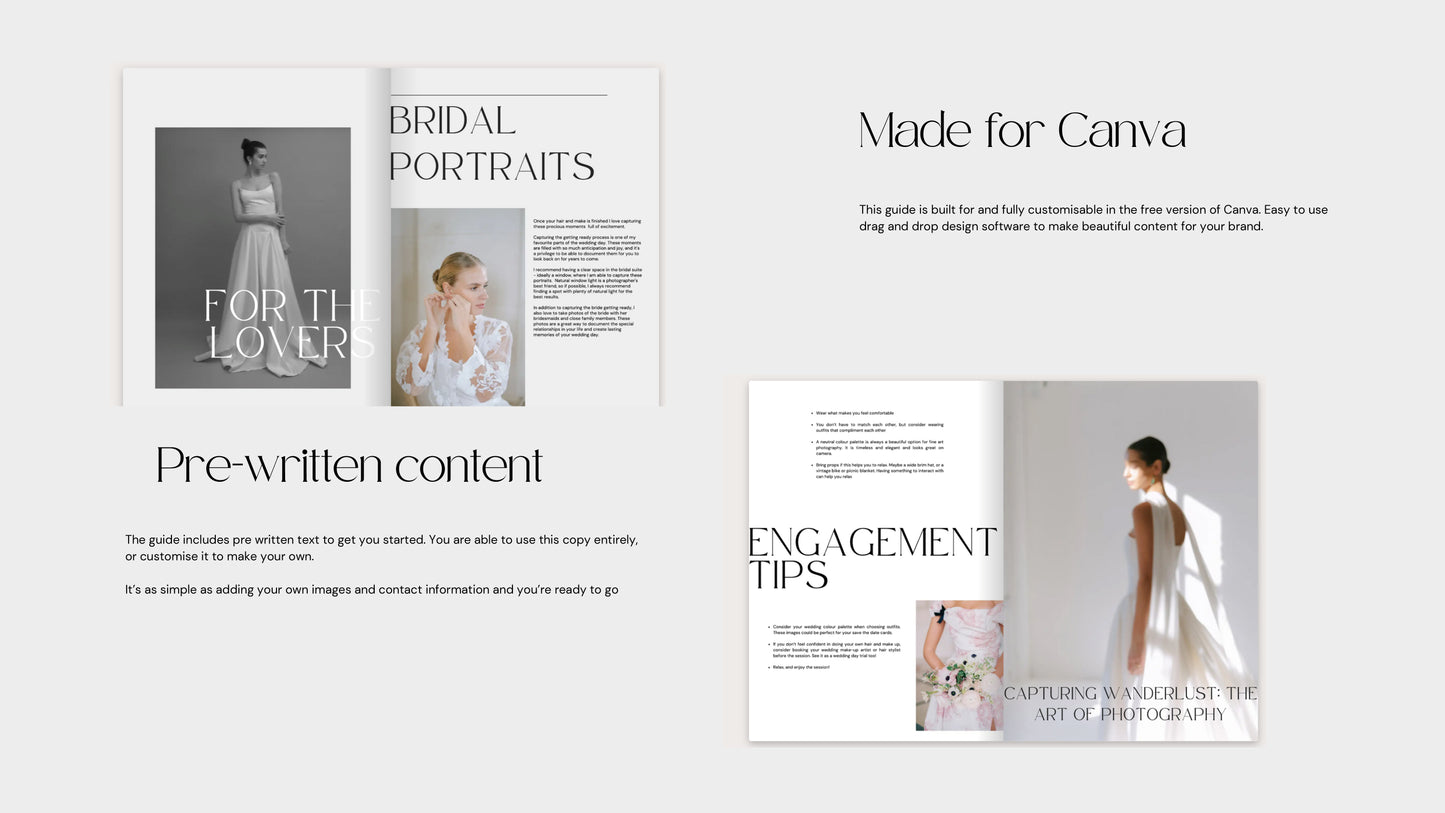 Wedding Photography Welcome Guide Canva Template